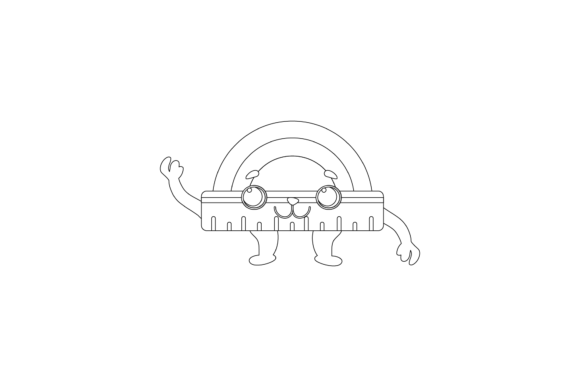 Back to School Kawaii Protractor Outline: A Versatile Digital Asset for Creatives and Educators