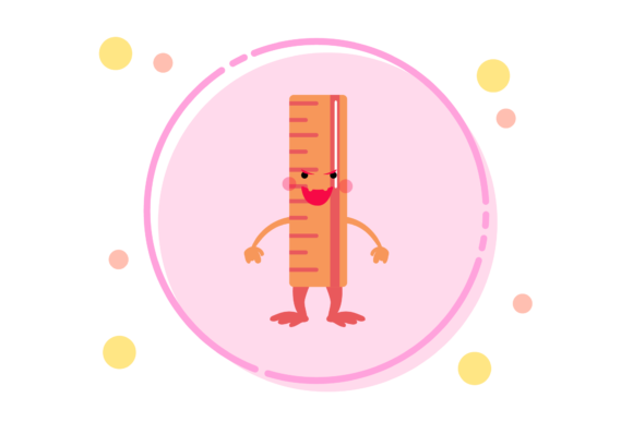 Back to School Kawaii Ruler Circle Art