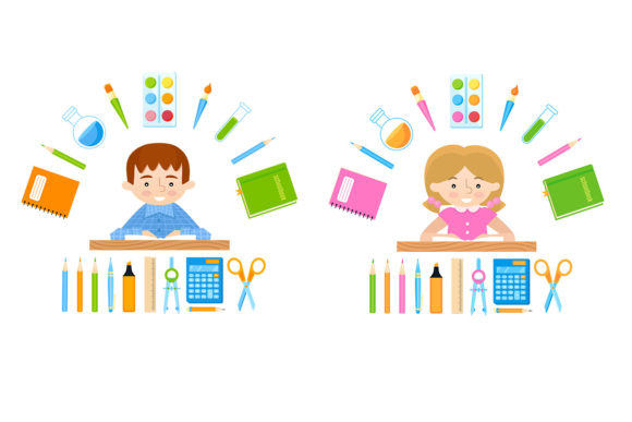 Schoolchild Illustration: Back to School Essentials for Creative Projects