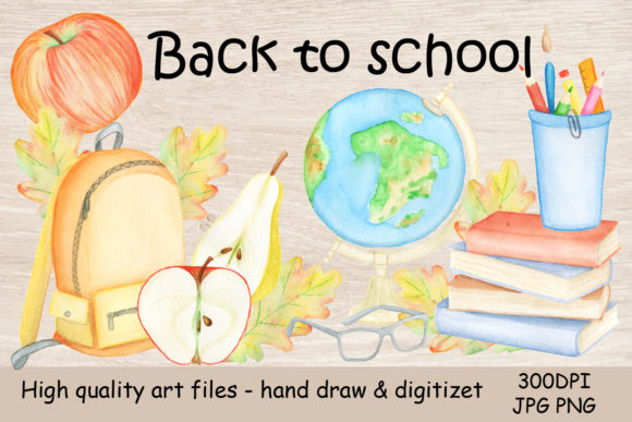 Watercolor Clipart Back to School.Autumn: A Practical Guide to Choosing and Using Hand-Drawn Digital Art